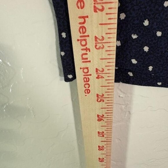 Aritzia Wilfred Pants Womens Small Navy Polka Dot Wide Leg Cropped Tie Waist - Picture 9 of 9